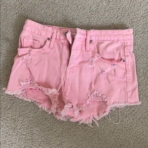 Pink jean shorts